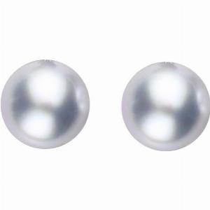 Sterling Silver 8mm Grey Freshwater Pearl Stud Earrings