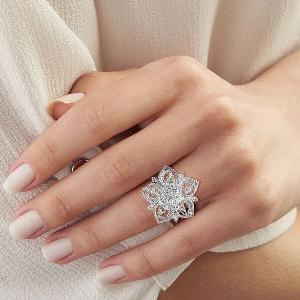 Royal Bali Kollektion  925 Silber floraler Ring