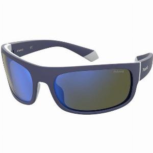 Polaroid Homme PLD 2125S XW05X Lunettes de soleil Plastique BleuGris Bleu Carré  Miroir
