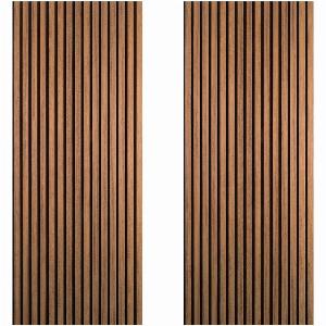 Acoustic Slat Wood Wall Panel  Walnut  2400  2 Pack