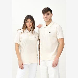 LACOSTE Polo panna per uomo e donna con patch logo coccodirllo