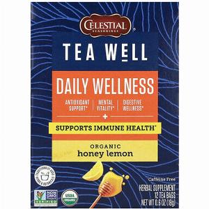 Celestial Seasonings Tea Well Daily Wellness Organic Honey Lemon Caffeine Free 12 Tea Bags 06 oz 18 g
