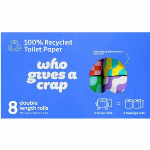 Who Gives a Crap Recycled Double Length Toilet Tissue  8 Rolls