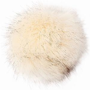 Kunstfellbommel Premium cremeschwarz 10cm