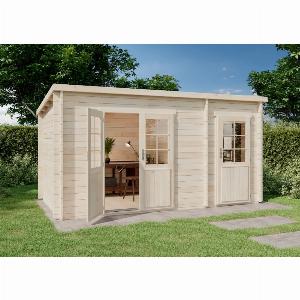 Poolhouse Abri de jardin Maria toit monopente avec annexe