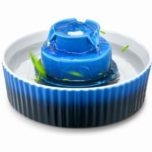 VEVOR Fontanella per Gatti in Ceramica da 21 L Fontana per Animali Domestici con Pompa Ultra Silenziosa Area di Abbeveramento a 360 e Sistema di Filtraggio Multistrato per Gatti e Cani Blu