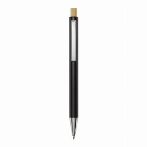 Promotional Cyrus recycled aluminium ballpoint pen  Solid black  branded with your logo
