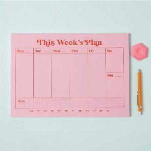 Enjoy 11 Discount on A4 Weekly Planner Pad in Pink and Red