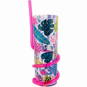 Enjoy 25 Off Childrens Pink Tropical Plant Cup with Curly Straw