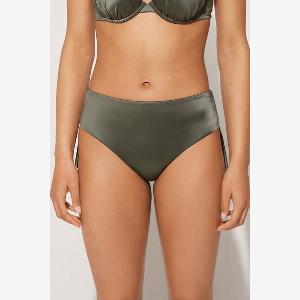 Tezenis Bas de Bikini Taille Haute Cordon de Serrage Shiny Glam Femme Vert Taille L