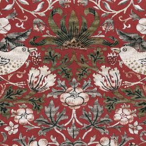 William Morris Strawberry Thief Printed Cotton Fabric Red