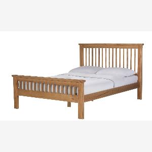 Aubrey Double Wooden Bed Frame Oak Stain Sturdy and Stylish Bedroom Furniture