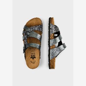 Pantolette grau Gr 38 verstellbare Schnalle  25 Rabatt