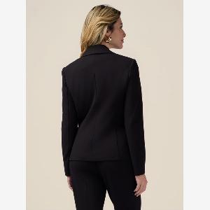 Oltre  Giacca blazer in tessuto scuba crêpe Donna Nero Taglia 52