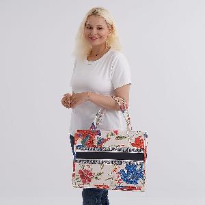 Linen Leopard Tote Bag