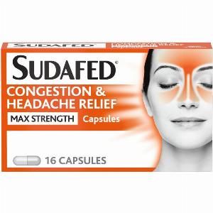 Sudafed Max Strength for Congestion 16 Capsules Ages 16 Was 529 Now 445