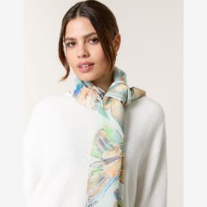 Butterfly Print Scarf  ONE  TEAL