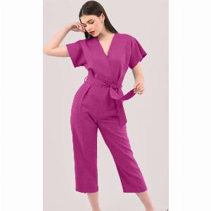 Closet London Lilac  Wrap Over Tie Front Jumpsuit