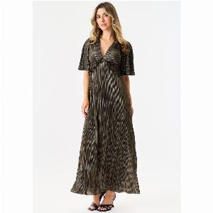 Black Metallic Plisse Maxi Dress now 24 reduced from 60 60 off
