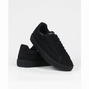 Olympus Low Top Trainers Black Nubuck Leather