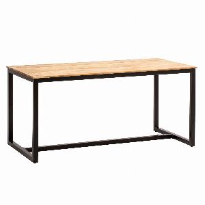 FineBuy Esszimmertisch Akazie Massivholz Metall Esstisch LoftStyle Küchentisch mit Metallbeinen Holztisch Industrial Speisetisch Esszimmer Rechteckig