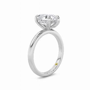 Fez Lab Grown Hidden Halo Marquise Shape Diamond Engagement RIng  18K White Gold 1 110 ct tw
