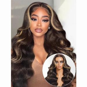 Code S100  Nadula Flash Sale 7x5 Bye Bye Knots Loose Body Wave Lace Closure Wig Rich Chocolate Brown Hair with FaceFraming Highlights