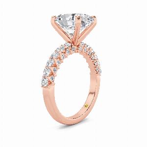 Verda Rose Gold Art Deco Inspired VProng Oval Lab Grown Diamond Engagement Ring  1 12  3 34 CT TW