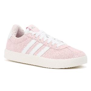Adidas Vl Court 30 Baskets Roses En Cuir Pour Femmes