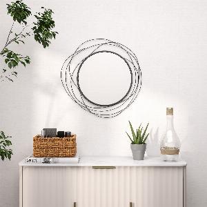 Économisez 42 sur le miroir rond métallique noir HOMCOM ø 65 cm moderne