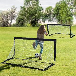 13 Rabatt Faltbare HOMCOM Fußballtore aus Stahl 2er Set Schwarz 186x90 cm
