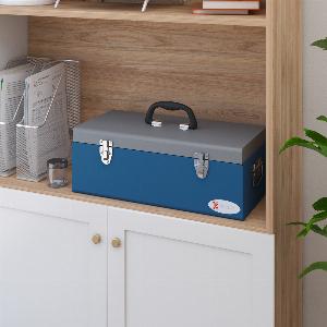 Caisse à outils en métal DURHAND 3 poignées bleu 3990  11