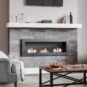 Wall Mounted Bio Ethanol Fireplace with Adjustable Flames