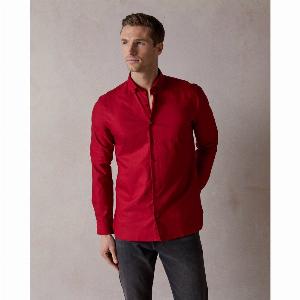 Red Oxford with Midlands Accents ButtonDown Shirt L