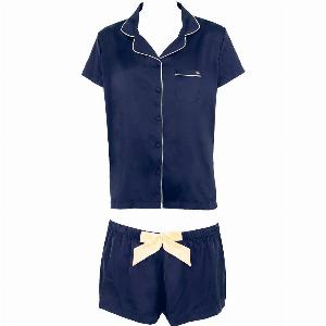 Bluebella Ensemble Chemise et Short Abigail en Satin Luxueux BleuCrème Taille 44