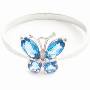 Blue Topaz Mariah Butterfly Ring in Sterling Silver