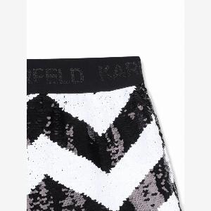 Shorts con Paillettes e Motivo Chevron