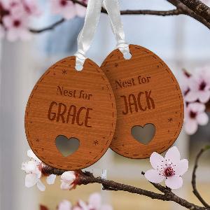 Custom Easter Egg Hanging Decorations with Text  Set of 2 Now 1099