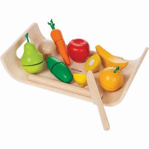 PlanToys ObstGemüseKlettverbindung Spielküche Zubehör Kautschukholz Maße 13 x 25 x 5 cm