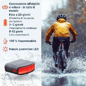 Localizzatore GPS per bici e ebike  luce LED nascosta protezione antifurto tracciamento in tempo reale geofence batteria USBC rete 4G PAJ GPS