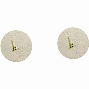 Gancio adesivo in legno  bianco H40 X L40 mm  portata max 5 Kg 2 pezzi