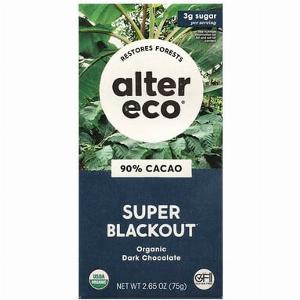 Alter Eco Organic Dark Chocolate Bar Super Blackout 90 Cacao 265 oz 75 g