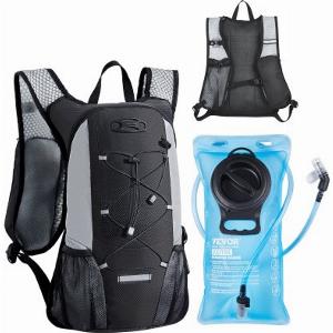 VEVOR Zaino Idrico 460 x 320 x 125 mm Zaino Coibentato da 8 L con Sacca dAcqua in TPU da 2 L Zaino da Corsa Zaini da Trekking per Viaggio in Bicicletta Zaino Idrorepellente per Uomini Donne Nero