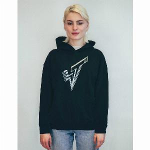 ST Hoodie in Black with Silver Lined Logo