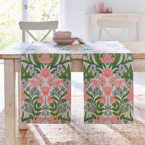 Chemin de table  linge de table fleuri suédois en coton biologique de haute qualité