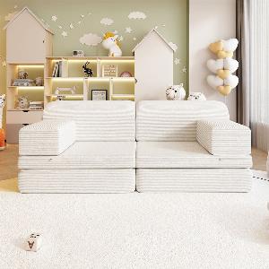 Home Deluxe Canapé de jeu LIV  Velours côtelé beige