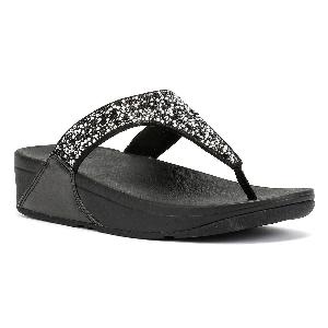 Fitflop Lulu Crystal Mix Sandales Noires Pour Femmes