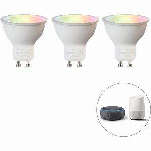 51 Rabatt Set mit 3 smarten GU10 RGBWLEDLampen 5W 350 lm 22004000K