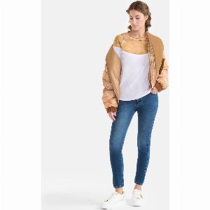 Tshirt in jersey di cotone stretch con inserto Geo Classic Gesso