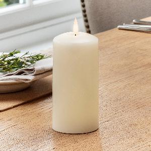 Lot de 4 Bougies Piliers TruGlow Ivoire de 15 cm à LED